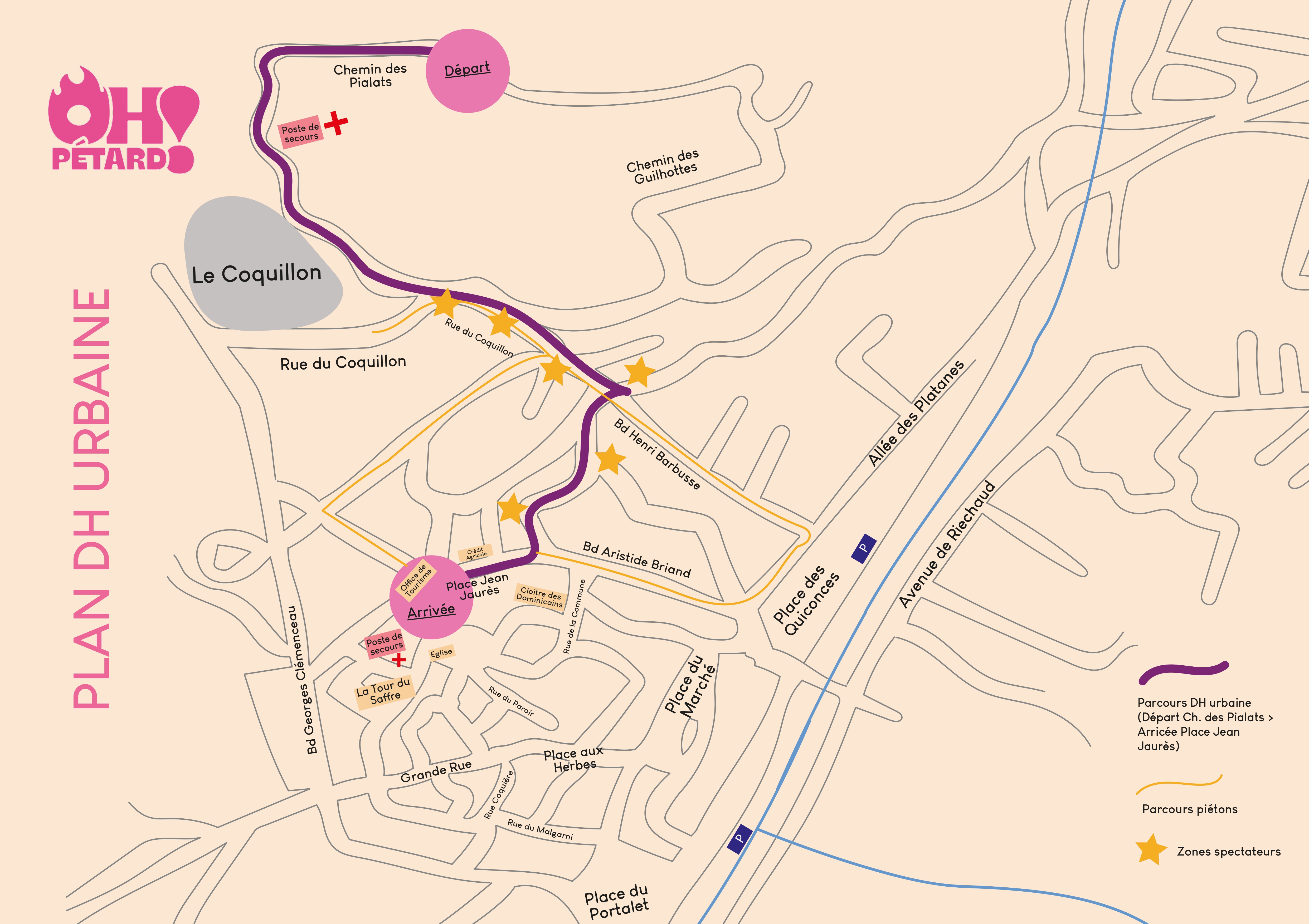 Plan du parcours DH Urbaine 2026